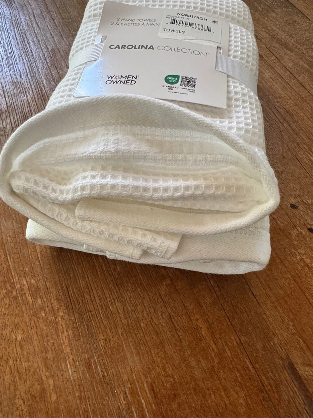 Nordstrom Carolina Collection White Waffle Hand Towels - 2 Pack